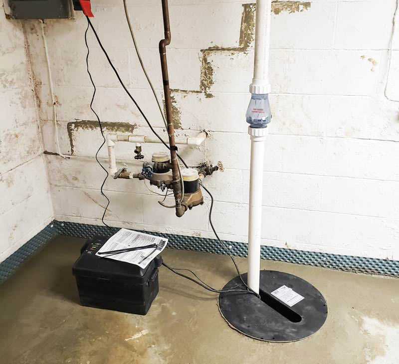 sump pump installed with battery back up 1